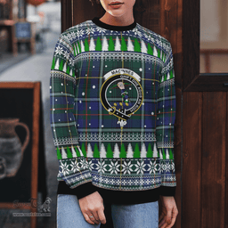 Scottish MacInnes Modern Clan Crest Tartan Christmas Ugly Sweater - Plaid Family Ugly Sweater Scottish Plaid Tartan Plaid - ScotsTee - scotstee.com