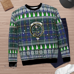 Scottish MacInnes Modern Clan Crest Tartan Christmas Ugly Sweater - Plaid Family Ugly Sweater Scottish Plaid Tartan Plaid - ScotsTee - scotstee.com