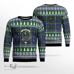 Scottish MacInnes Modern Clan Crest Tartan Christmas Ugly Sweater - Plaid Family Ugly Sweater Scottish Plaid Tartan Plaid - ScotsTee - scotstee.com