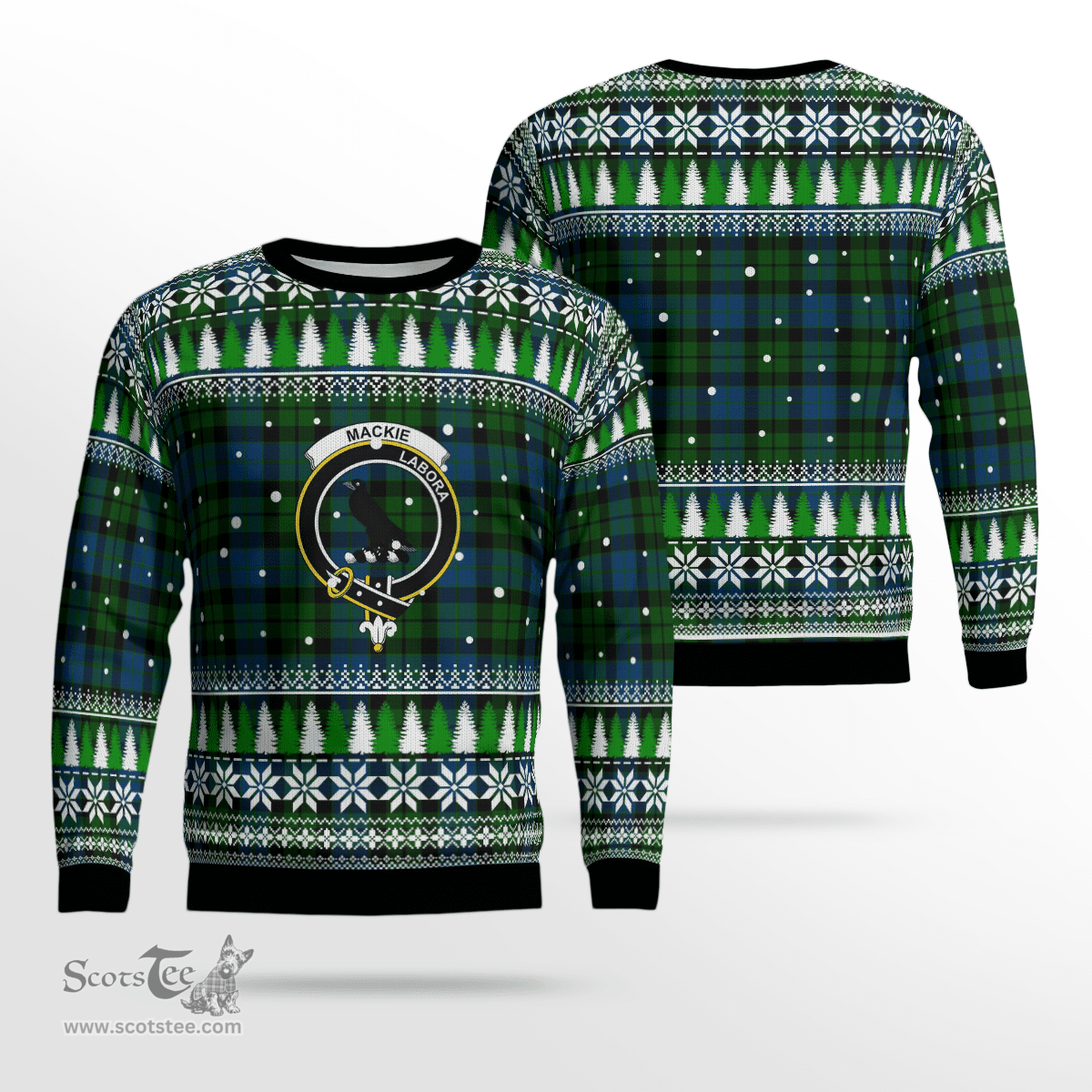 Scottish MacKie Clan Crest Tartan Christmas Ugly Sweater - Plaid Family Ugly Sweater Scottish Plaid Tartan Plaid - ScotsTee - scotstee.com