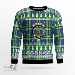 Scottish Haliburton Clan Crest Tartan Christmas Ugly Sweater - Plaid Family Ugly Sweater Scottish Plaid Tartan Plaid - ScotsTee - scotstee.com