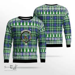 Scottish Haliburton Clan Crest Tartan Christmas Ugly Sweater - Plaid Family Ugly Sweater Scottish Plaid Tartan Plaid - ScotsTee - scotstee.com