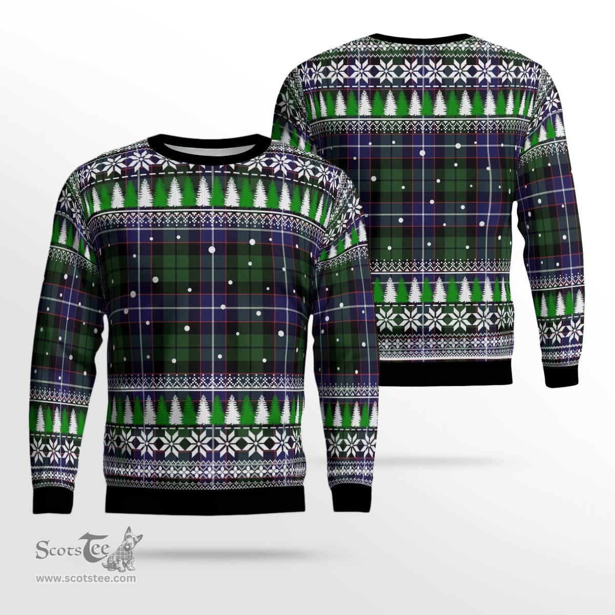Scottish Galbraith Modern Clan Tartan Christmas Ugly Sweater - Plaid Family Ugly Sweater Scottish Plaid Tartan Plaid - ScotsTee - scotstee.com