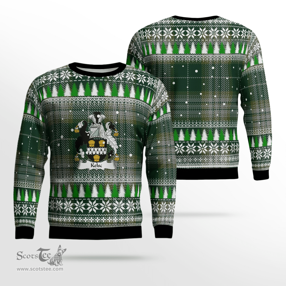 Scottish Kelso Clan Crest Tartan Christmas Ugly Sweater - Plaid Family Ugly Sweater Scottish Plaid Tartan Plaid - ScotsTee - scotstee.com