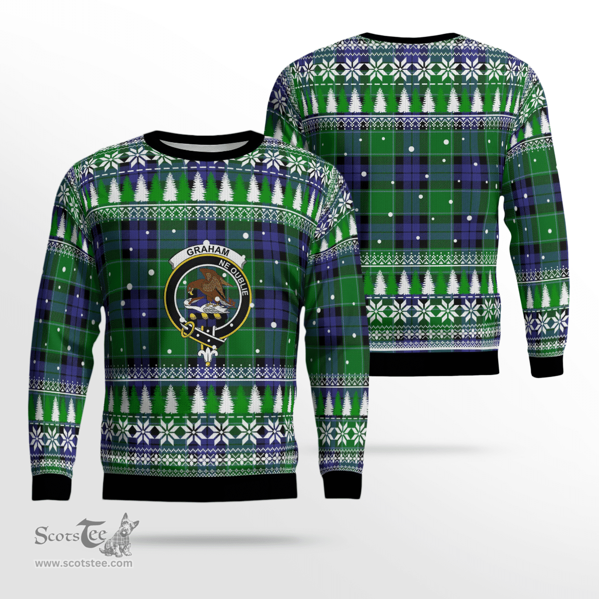 Scottish Graham of Menteith Modern Clan Crest Tartan Christmas Ugly Sweater - Plaid Family Ugly Sweater Scottish Plaid Tartan Plaid - ScotsTee - scotstee.com