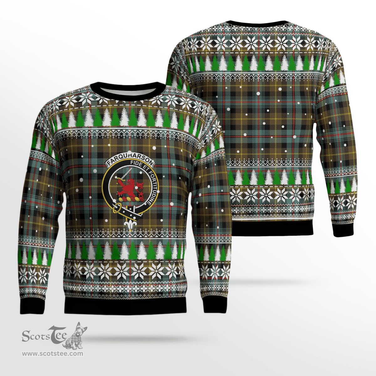 Scottish Farquharson Weathered Clan Crest Tartan Christmas Ugly Sweater - Plaid Family Ugly Sweater Scottish Plaid Tartan Plaid - ScotsTee - scotstee.com