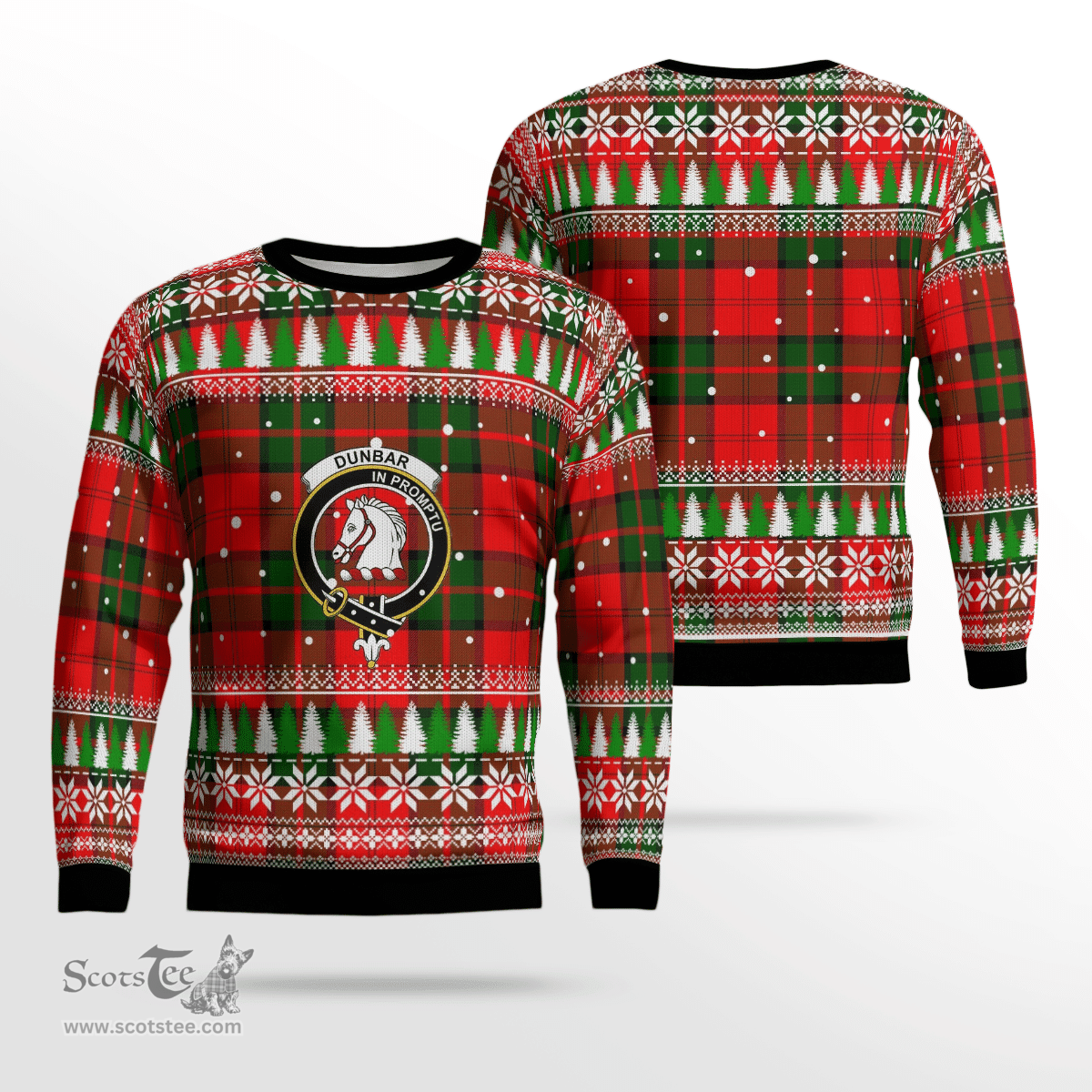 Scottish Dunbar Modern Clan Crest Tartan Christmas Ugly Sweater - Plaid Family Ugly Sweater Scottish Plaid Tartan Plaid - ScotsTee - scotstee.com