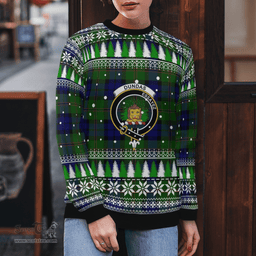 Scottish Dundas Modern Clan Crest Tartan Christmas Ugly Sweater - Plaid Family Ugly Sweater Scottish Plaid Tartan Plaid - ScotsTee - scotstee.com