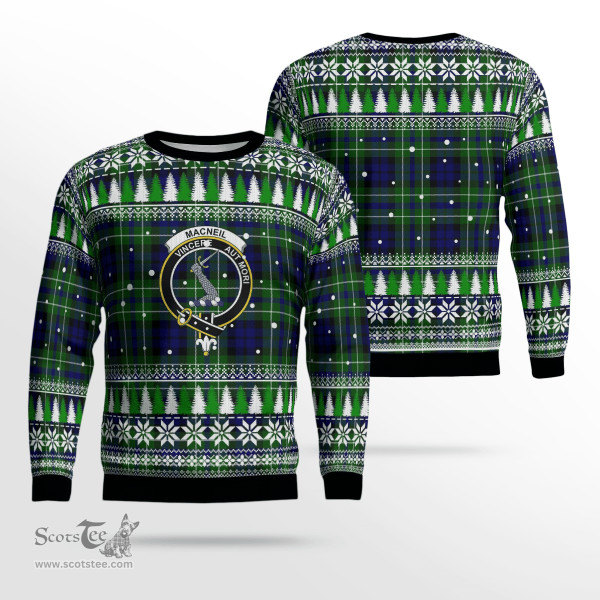Scottish MacNeil (of Colonsay) Clan Crest Tartan Christmas Ugly Sweater - Plaid Family Ugly Sweater Scottish Plaid Tartan Plaid - ScotsTee - scotstee.com