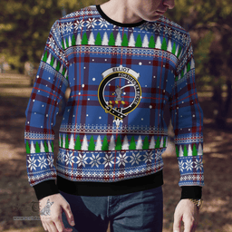Scottish Elliot Modern Clan Crest Tartan Christmas Ugly Sweater - Plaid Family Ugly Sweater Scottish Plaid Tartan Plaid - ScotsTee - scotstee.com