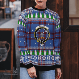 Scottish Elliot Modern Clan Crest Tartan Christmas Ugly Sweater - Plaid Family Ugly Sweater Scottish Plaid Tartan Plaid - ScotsTee - scotstee.com