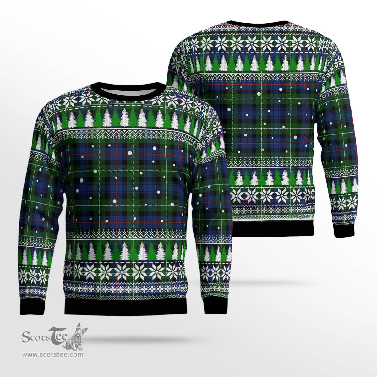 Scottish MacKenzie Modern Clan Tartan Christmas Ugly Sweater - Plaid Family Ugly Sweater Scottish Plaid Tartan Plaid - ScotsTee - scotstee.com