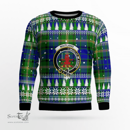 Scottish Maitland Clan Crest Tartan Christmas Ugly Sweater - Plaid Family Ugly Sweater Scottish Plaid Tartan Plaid - ScotsTee - scotstee.com
