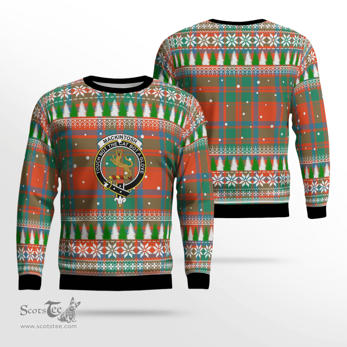 Scottish MacKintosh Ancient Clan Crest Tartan Christmas Ugly Sweater - Plaid Family Ugly Sweater Scottish Plaid Tartan Plaid - ScotsTee - scotstee.com