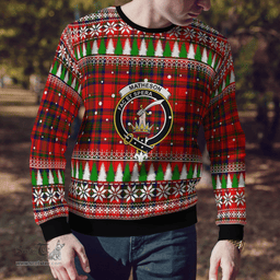 Scottish Matheson Modern Clan Crest Tartan Christmas Ugly Sweater - Plaid Family Ugly Sweater Scottish Plaid Tartan Plaid - ScotsTee - scotstee.com