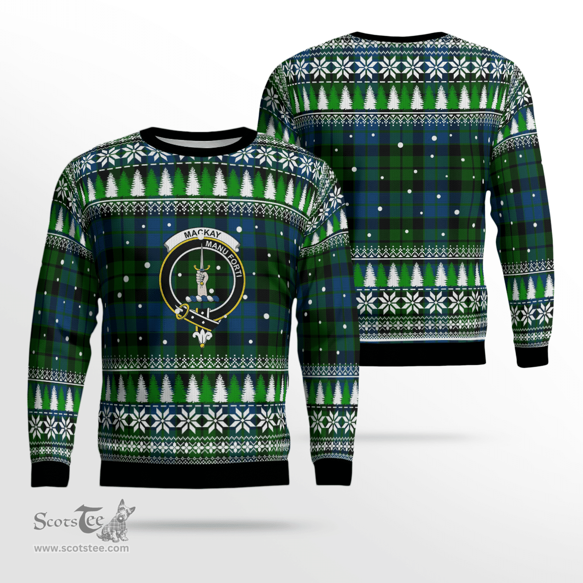 Scottish MacKay Modern Clan Crest Tartan Christmas Ugly Sweater - Plaid Family Ugly Sweater Scottish Plaid Tartan Plaid - ScotsTee - scotstee.com
