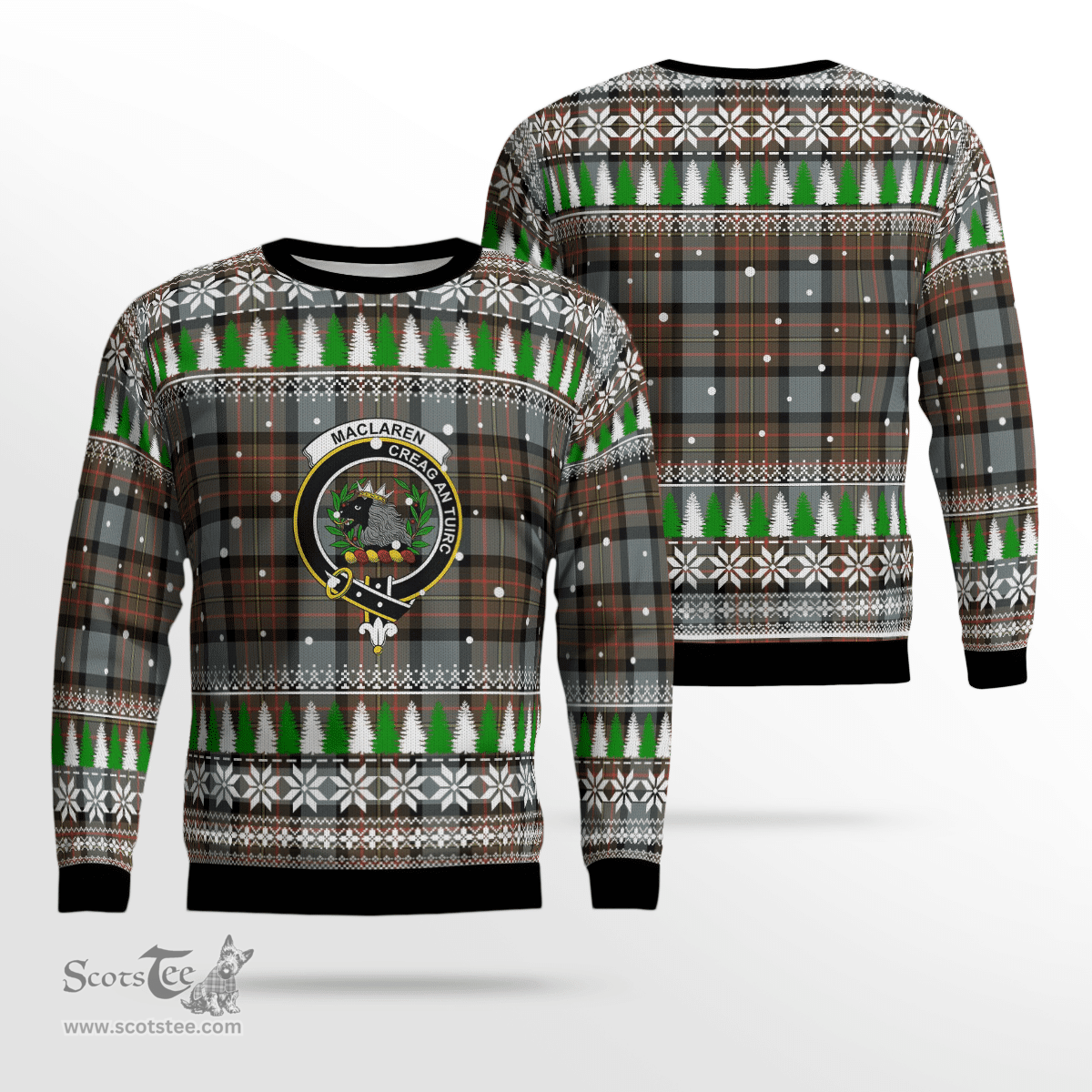 Scottish MacLaren Weathered Clan Crest Tartan Christmas Ugly Sweater - Plaid Family Ugly Sweater Scottish Plaid Tartan Plaid - ScotsTee - scotstee.com