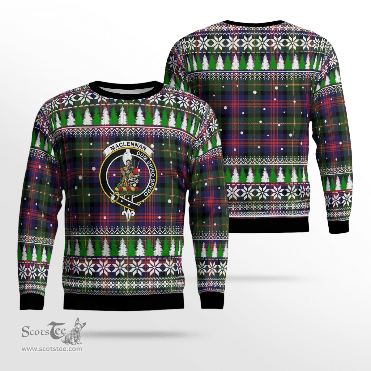 Scottish MacLennan Clan Crest Tartan Christmas Ugly Sweater - Plaid Family Ugly Sweater Scottish Plaid Tartan Plaid - ScotsTee - scotstee.com