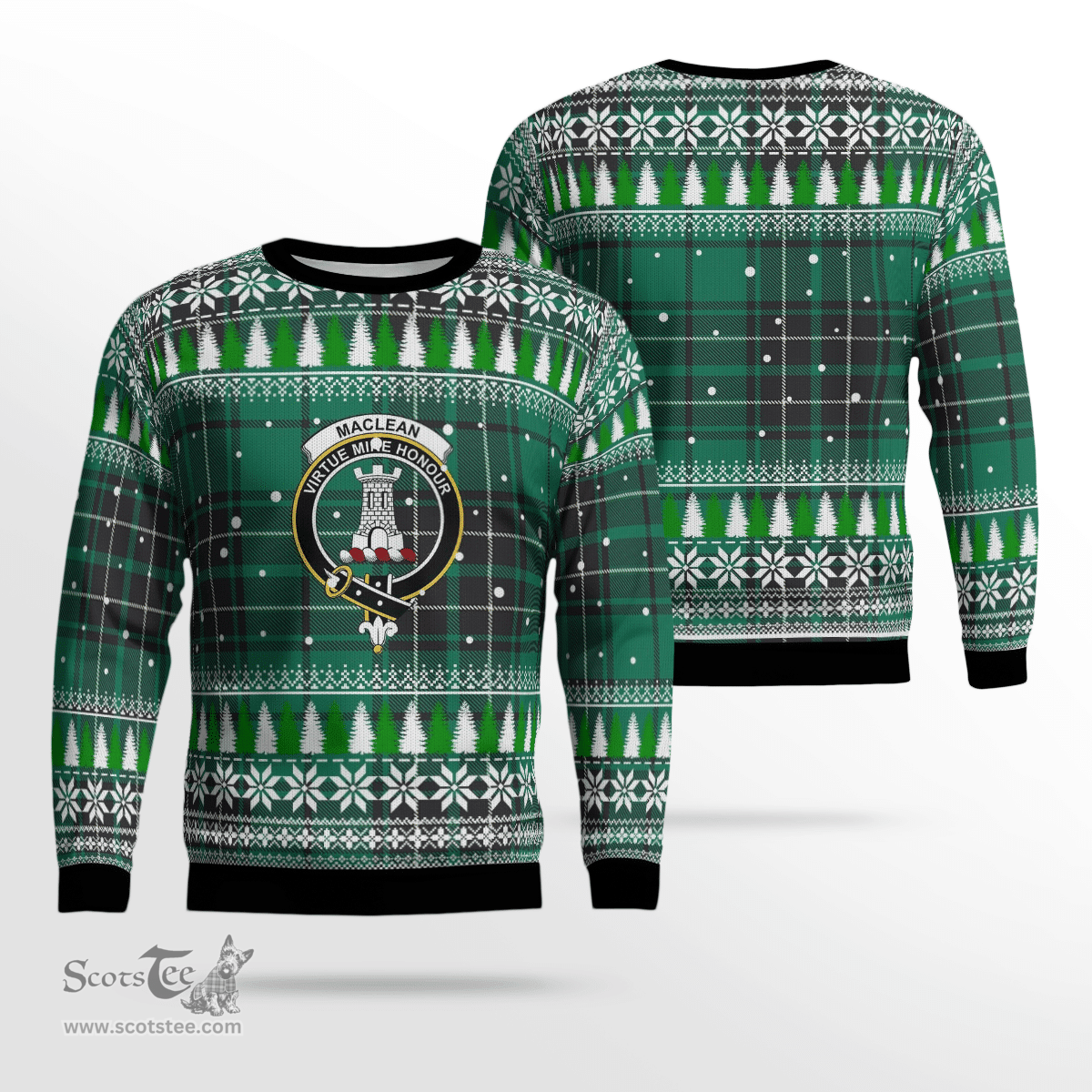 Scottish MacLean Hunting Ancient Clan Crest Tartan Christmas Ugly Sweater - Plaid Family Ugly Sweater Scottish Plaid Tartan Plaid - ScotsTee - scotstee.com