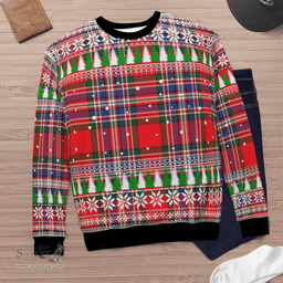 Scottish MacFarlane Modern Clan Tartan Christmas Ugly Sweater - Plaid Family Ugly Sweater Scottish Plaid Tartan Plaid - ScotsTee - scotstee.com