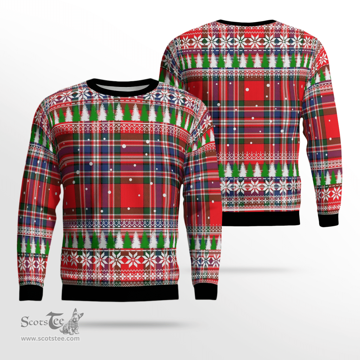 Scottish MacFarlane Modern Clan Tartan Christmas Ugly Sweater - Plaid Family Ugly Sweater Scottish Plaid Tartan Plaid - ScotsTee - scotstee.com