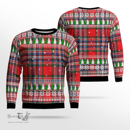 Scottish MacFarlane Modern Clan Tartan Christmas Ugly Sweater - Plaid Family Ugly Sweater Scottish Plaid Tartan Plaid - ScotsTee - scotstee.com