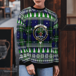 Scottish Forbes Modern Clan Crest Tartan Christmas Ugly Sweater - Plaid Family Ugly Sweater Scottish Plaid Tartan Plaid - ScotsTee - scotstee.com