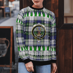 Scottish Gordon Dress Modern Clan Crest Tartan Christmas Ugly Sweater - Plaid Family Ugly Sweater Scottish Plaid Tartan Plaid - ScotsTee - scotstee.com