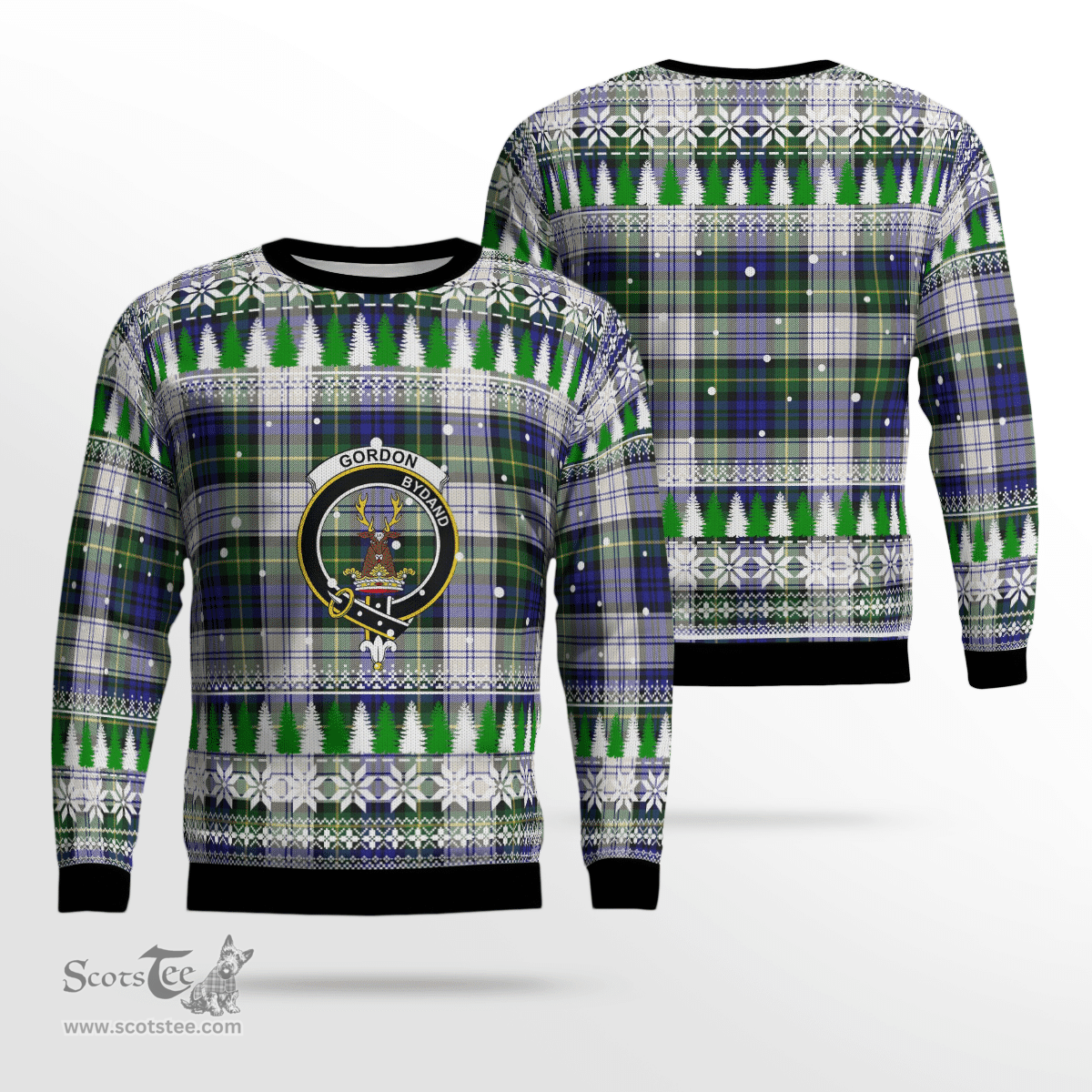Scottish Gordon Dress Modern Clan Crest Tartan Christmas Ugly Sweater - Plaid Family Ugly Sweater Scottish Plaid Tartan Plaid - ScotsTee - scotstee.com