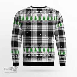 Scottish MacFarlane Black & White Clan Tartan Christmas Ugly Sweater - Plaid Family Ugly Sweater Scottish Plaid Tartan Plaid - ScotsTee - scotstee.com