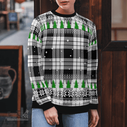Scottish MacFarlane Black & White Clan Tartan Christmas Ugly Sweater - Plaid Family Ugly Sweater Scottish Plaid Tartan Plaid - ScotsTee - scotstee.com