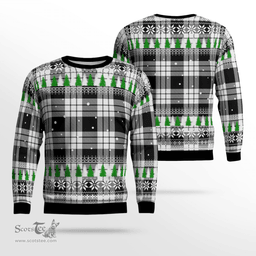 Scottish MacFarlane Black & White Clan Tartan Christmas Ugly Sweater - Plaid Family Ugly Sweater Scottish Plaid Tartan Plaid - ScotsTee - scotstee.com