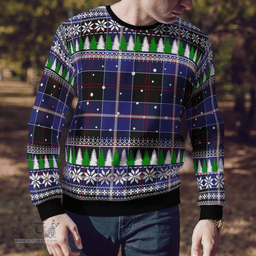 Scottish Dunlop Modern Clan Tartan Christmas Ugly Sweater - Plaid Family Ugly Sweater Scottish Plaid Tartan Plaid - ScotsTee - scotstee.com