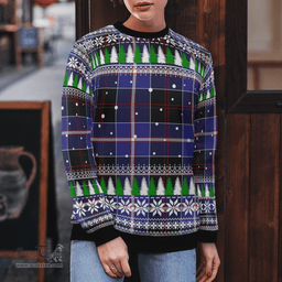 Scottish Dunlop Modern Clan Tartan Christmas Ugly Sweater - Plaid Family Ugly Sweater Scottish Plaid Tartan Plaid - ScotsTee - scotstee.com