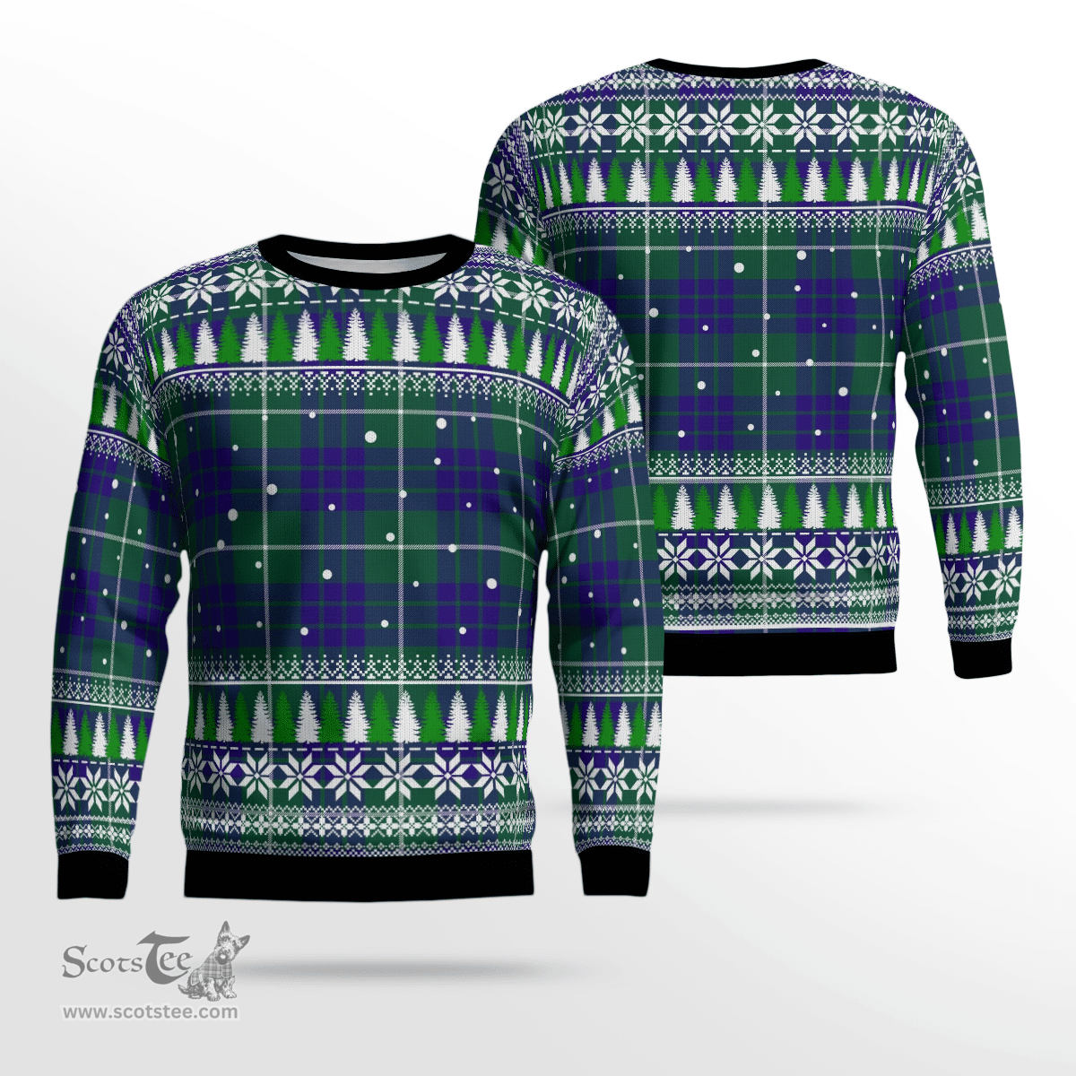 Scottish Hamilton Hunting Modern Clan Tartan Christmas Ugly Sweater - Plaid Family Ugly Sweater Scottish Plaid Tartan Plaid - ScotsTee - scotstee.com