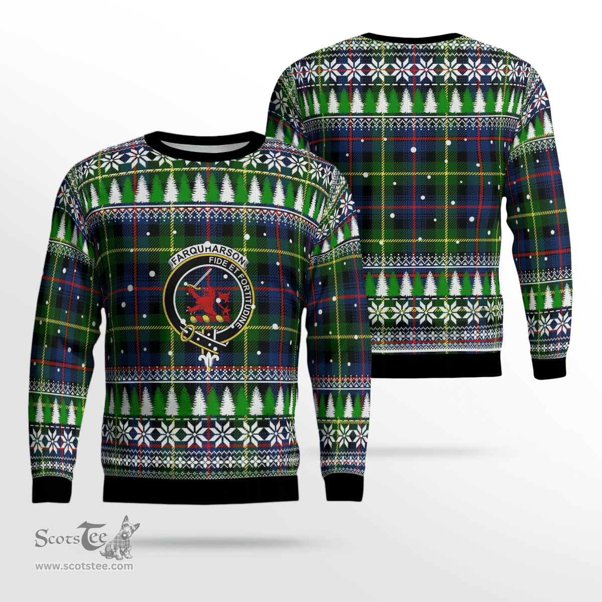 Scottish Farquharson Modern Clan Crest Tartan Christmas Ugly Sweater - Plaid Family Ugly Sweater Scottish Plaid Tartan Plaid - ScotsTee - scotstee.com