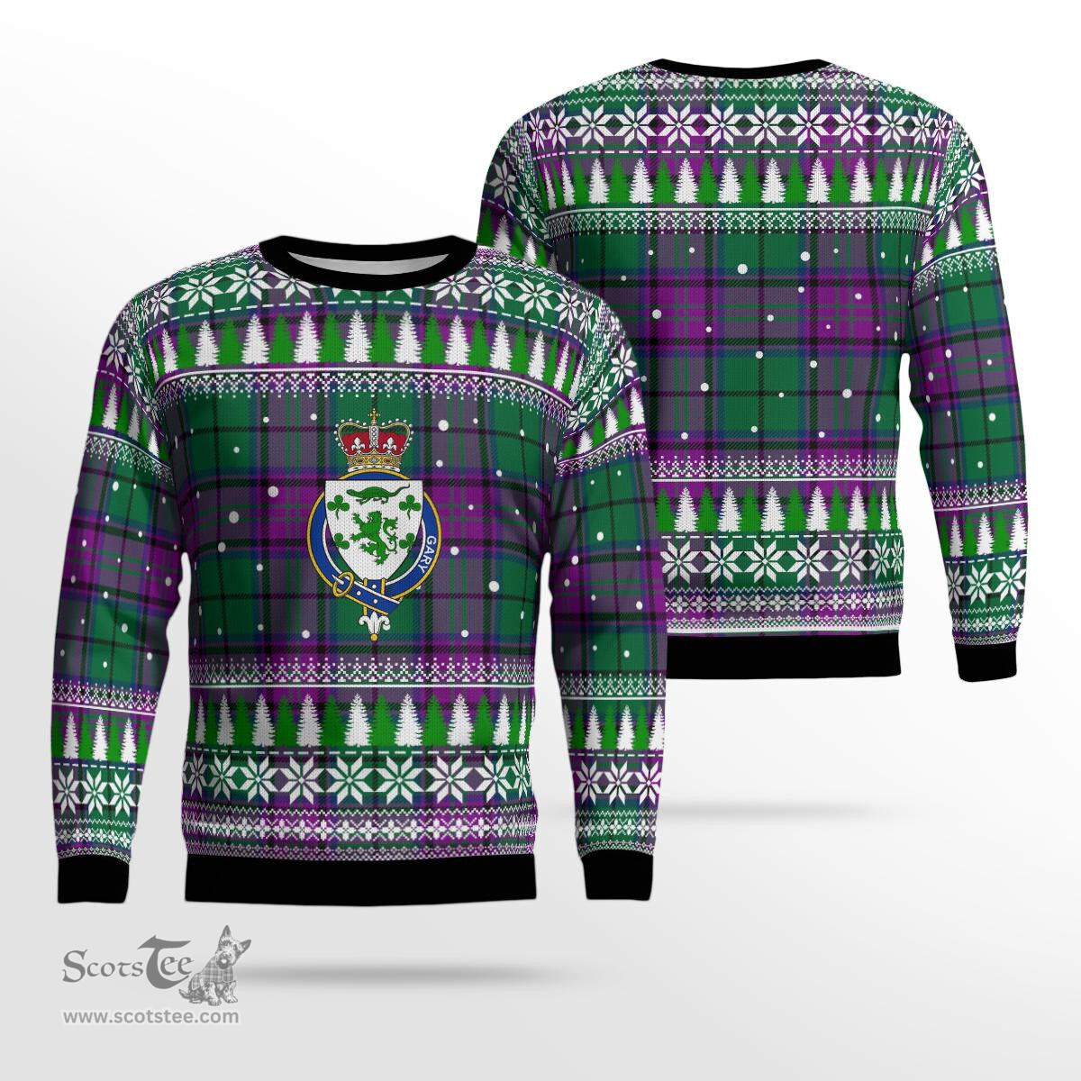 Scottish Gary Modern Clan Crest Tartan Christmas Ugly Sweater - Plaid Family Ugly Sweater Scottish Plaid Tartan Plaid - ScotsTee - scotstee.com