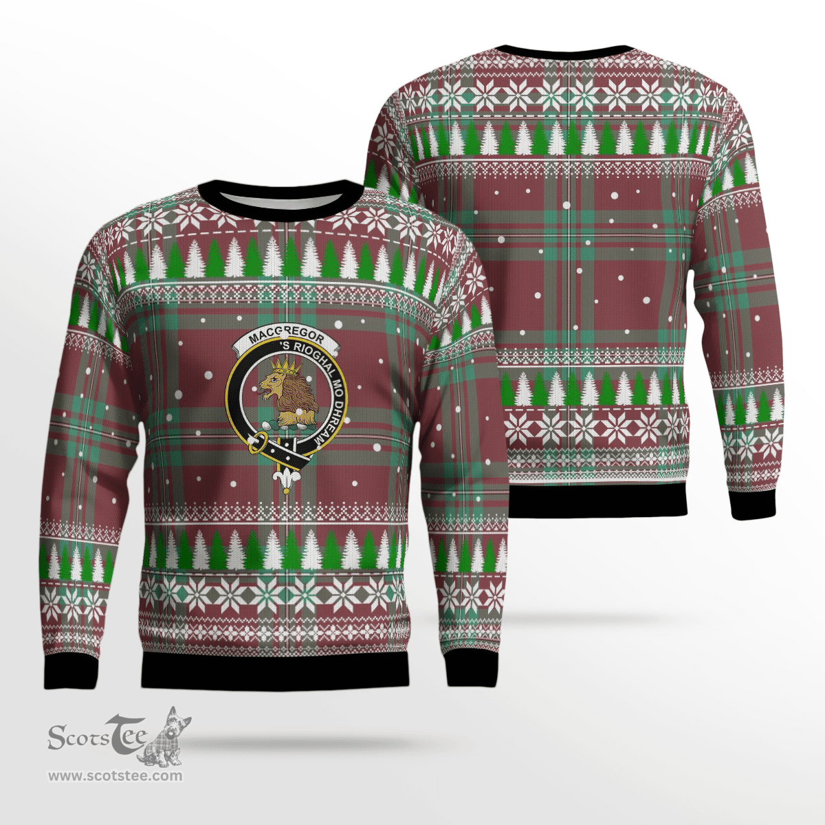 Scottish MacGregor Hunting Ancient Clan Crest Tartan Christmas Ugly Sweater - Plaid Family Ugly Sweater Scottish Plaid Tartan Plaid - ScotsTee - scotstee.com