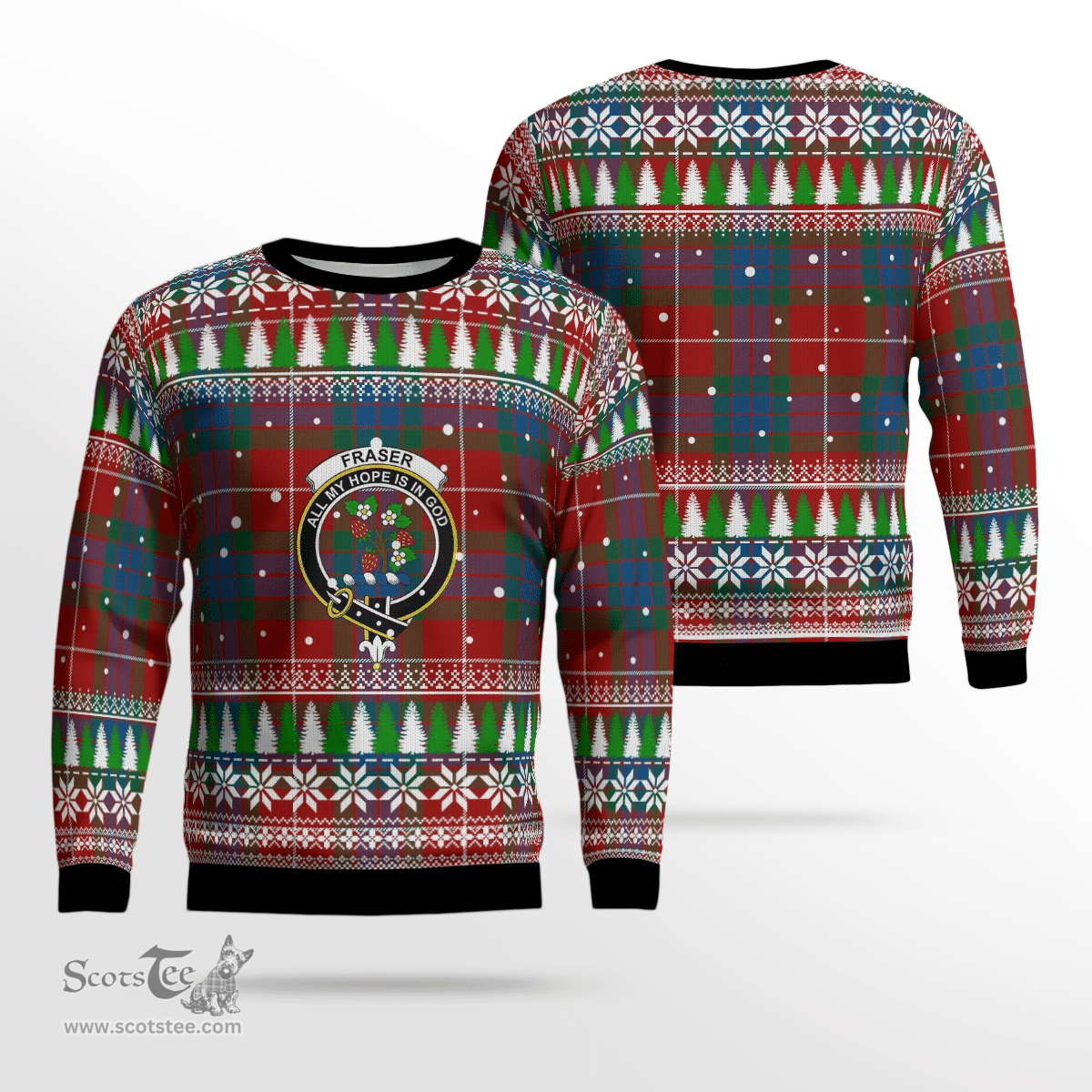 Scottish Fraser Ancient Clan Crest Tartan Christmas Ugly Sweater - Plaid Family Ugly Sweater Scottish Plaid Tartan Plaid - ScotsTee - scotstee.com