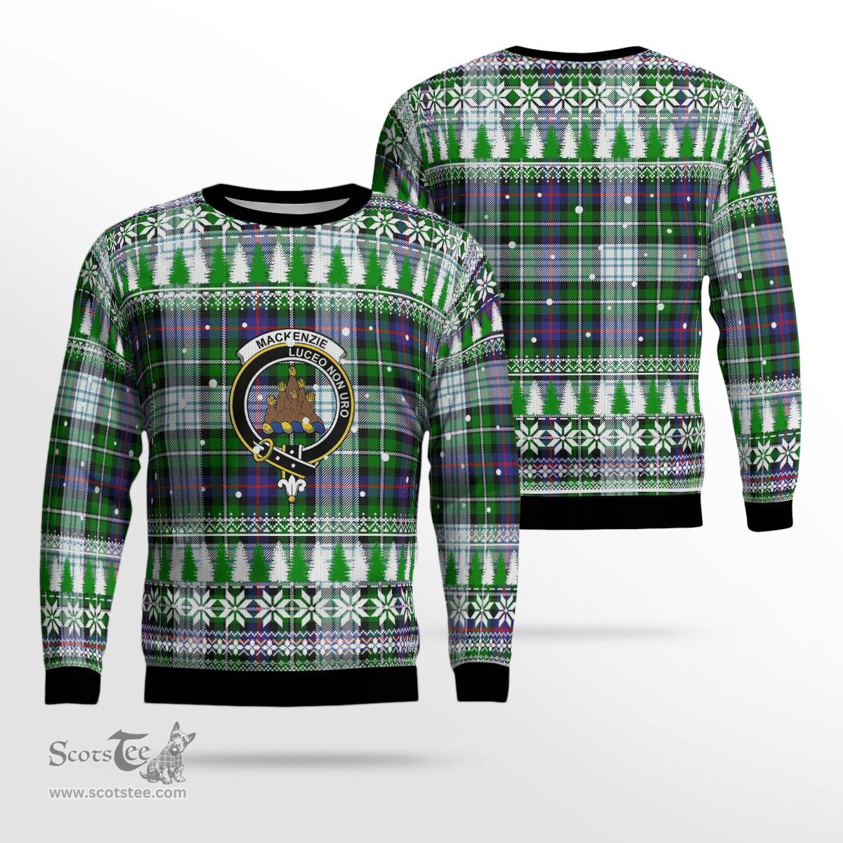 Scottish MacKenzie Dress Modern Clan Crest Tartan Christmas Ugly Sweater - Plaid Family Ugly Sweater Scottish Plaid Tartan Plaid - ScotsTee - scotstee.com