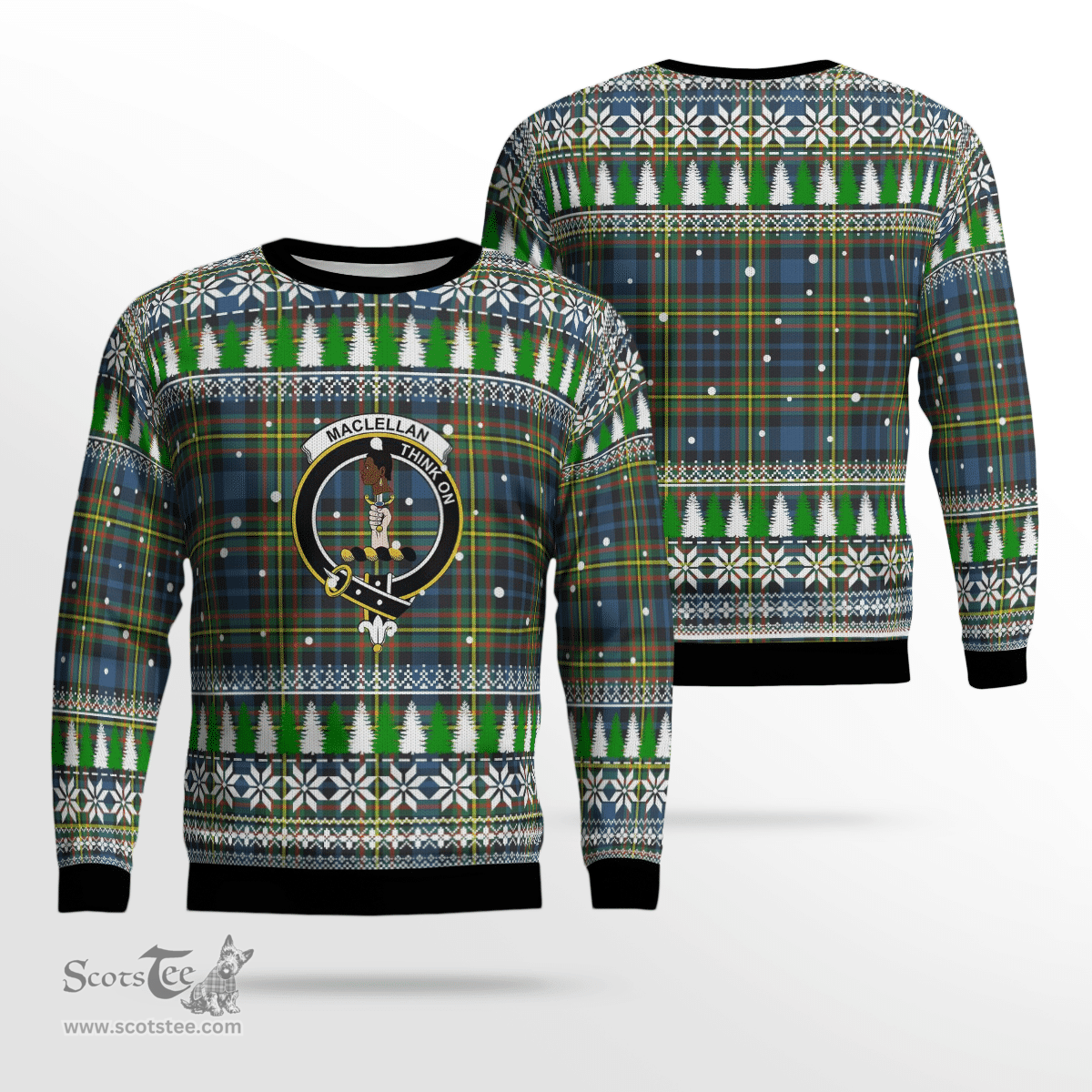 Scottish MacLellan Ancient Clan Crest Tartan Christmas Ugly Sweater - Plaid Family Ugly Sweater Scottish Plaid Tartan Plaid - ScotsTee - scotstee.com