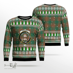 Scottish Menzies Green Ancient Clan Crest Tartan Christmas Ugly Sweater - Plaid Family Ugly Sweater Scottish Plaid Tartan Plaid - ScotsTee - scotstee.com