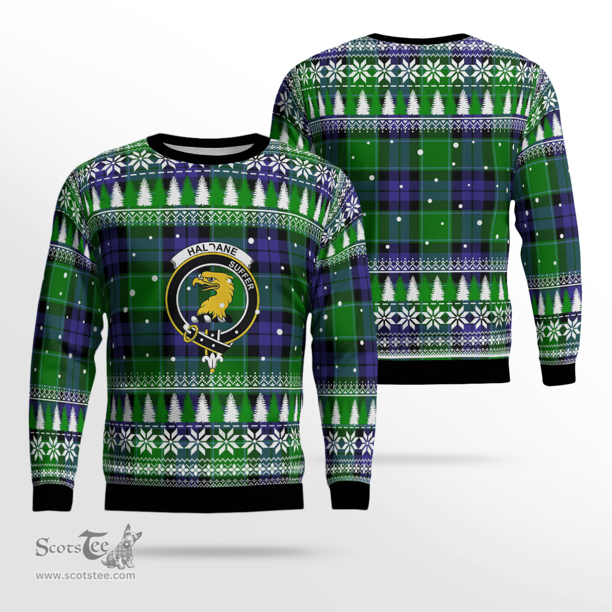Scottish Haldane 2 Clan Crest Tartan Christmas Ugly Sweater - Plaid Family Ugly Sweater Scottish Plaid Tartan Plaid - ScotsTee - scotstee.com