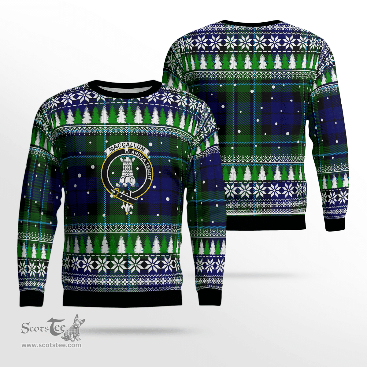 Scottish MacCallum Modern Clan Crest Tartan Christmas Ugly Sweater - Plaid Family Ugly Sweater Scottish Plaid Tartan Plaid - ScotsTee - scotstee.com