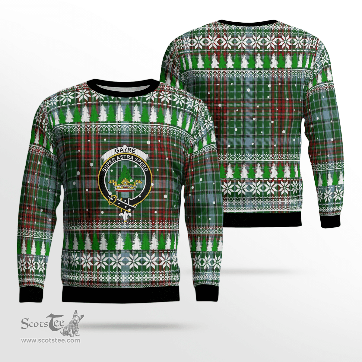 Scottish Gayre Clan Crest Tartan Christmas Ugly Sweater - Plaid Family Ugly Sweater Scottish Plaid Tartan Plaid - ScotsTee - scotstee.com