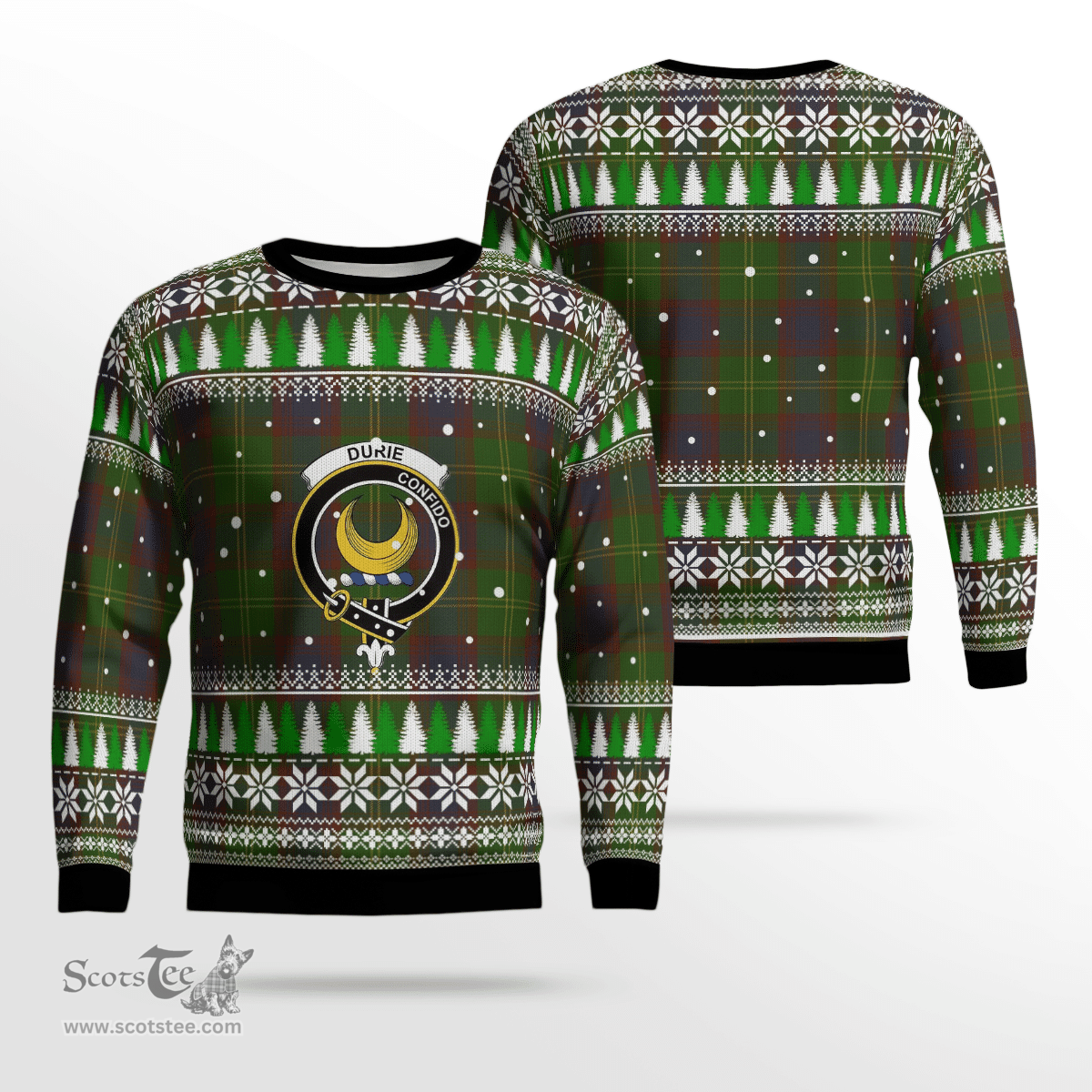 Scottish Durie Clan Crest Tartan Christmas Ugly Sweater - Plaid Family Ugly Sweater Scottish Plaid Tartan Plaid - ScotsTee - scotstee.com