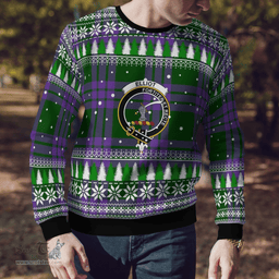 Scottish Elphinstone Clan Tartan Christmas Ugly Sweater - Plaid Family Ugly Sweater Scottish Plaid Tartan Plaid - ScotsTee - scotstee.com