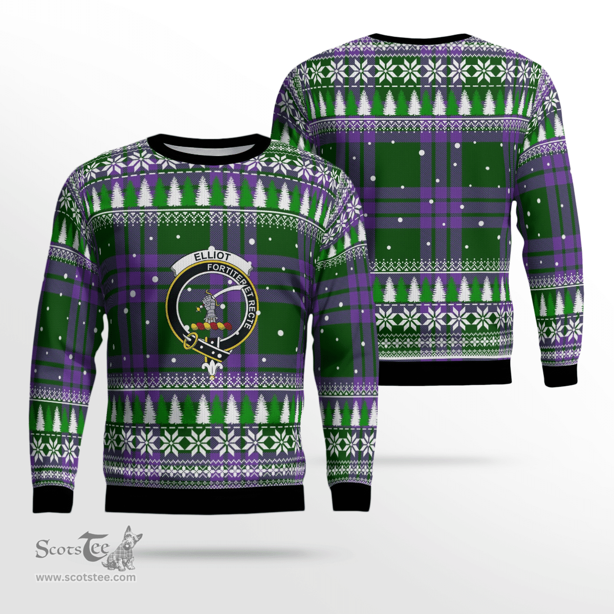 Scottish Elphinstone Clan Tartan Christmas Ugly Sweater - Plaid Family Ugly Sweater Scottish Plaid Tartan Plaid - ScotsTee - scotstee.com
