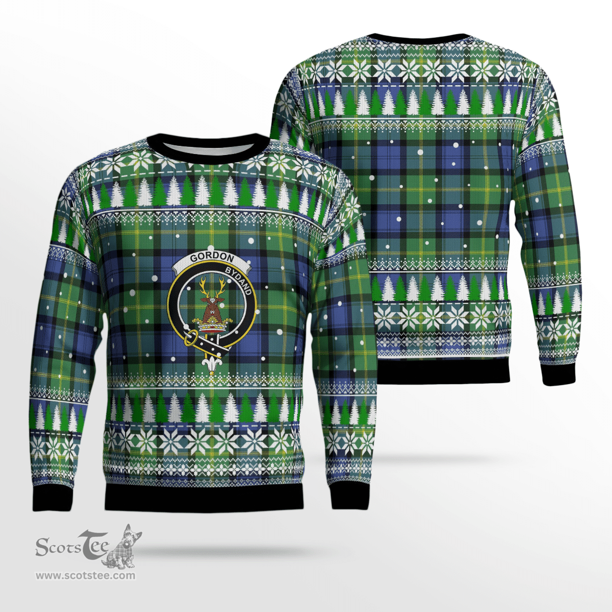 Scottish Gordon Old Ancient Clan Crest Tartan Christmas Ugly Sweater - Plaid Family Ugly Sweater Scottish Plaid Tartan Plaid - ScotsTee - scotstee.com