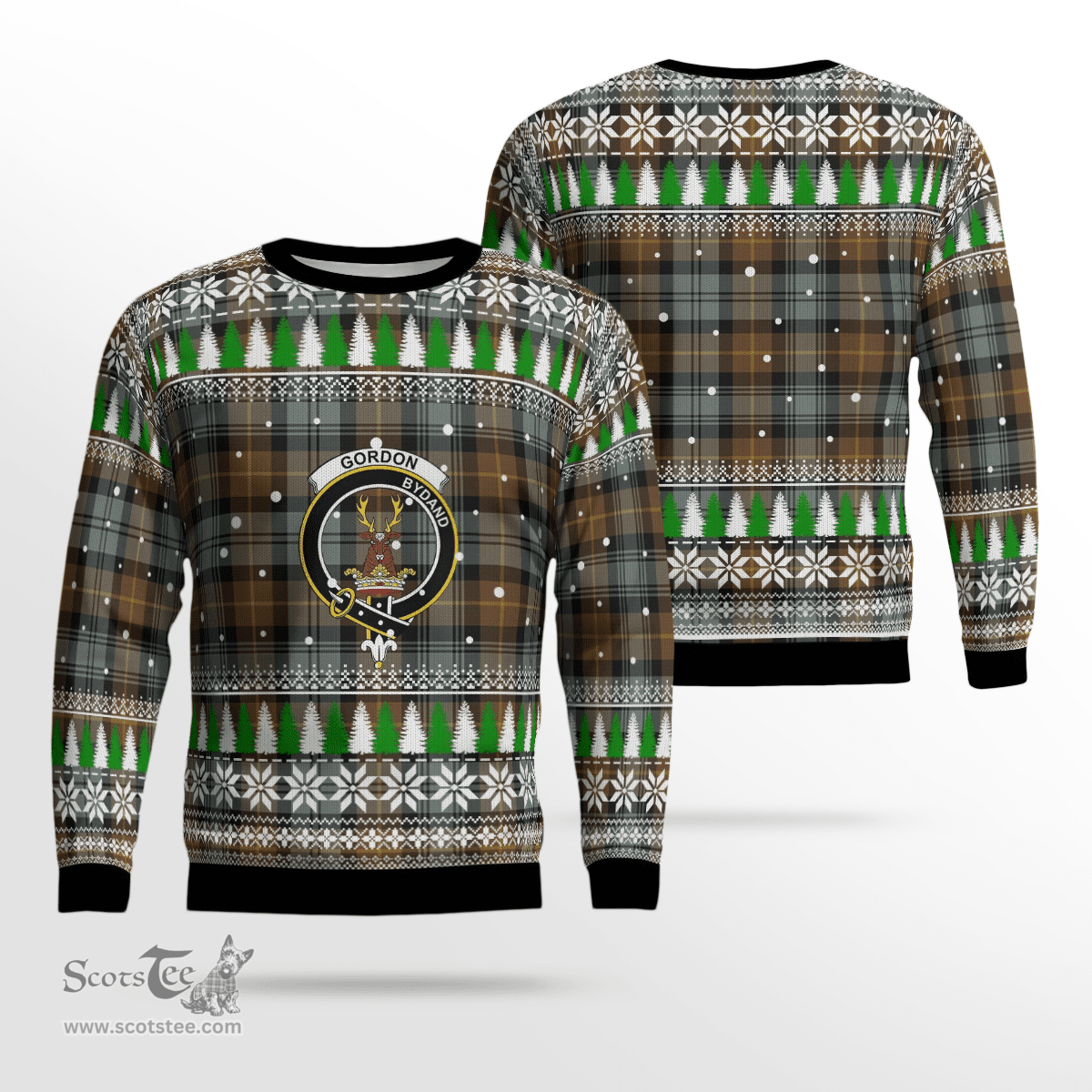 Scottish Gordon Weathered Clan Crest Tartan Christmas Ugly Sweater - Plaid Family Ugly Sweater Scottish Plaid Tartan Plaid - ScotsTee - scotstee.com